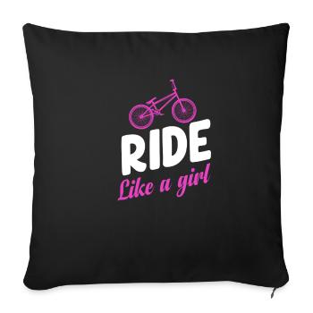 Never underestimate a girl with a - Sofa pillowcase 17,3'' x 17,3'' (45 x 45 cm) - black - Front