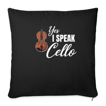 Yes, I Speak Cello Funny Cellist - Sofa pillowcase 17,3'' x 17,3'' (45 x 45 cm) - black - Front