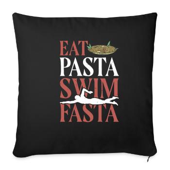 Eat Pasta Swim Fasta 26 - Sofa pillowcase 17,3'' x 17,3'' (45 x 45 cm) - black - Front