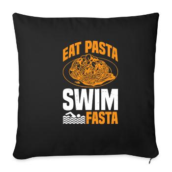 Eat Pasta Swim Fasta 27 - Sofa pillowcase 17,3'' x 17,3'' (45 x 45 cm) - black - Front