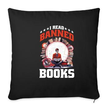 J’ai lu des livres interdits 82 - Housse de coussin décorative 45 x 45 cm - noir - Devant
