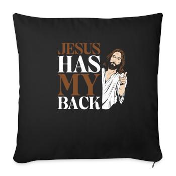Jésus est là pour moi 17 - Housse de coussin décorative 45 x 45 cm - noir - Devant