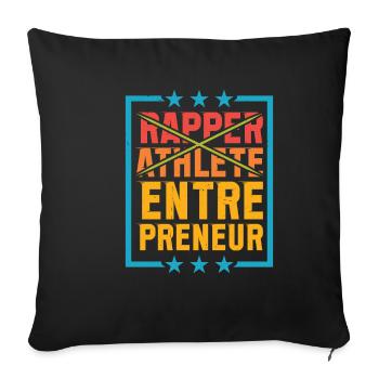 Rappeur Athlète Entrepreneur 56 - Housse de coussin décorative 45 x 45 cm - noir - Devant