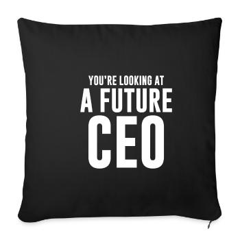 Vous êtes à la recherche d’un futur PDG - Housse de coussin décorative 45 x 45 cm - noir - Devant