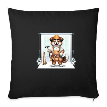 Artisan de chien mignon - Housse de coussin décorative 45 x 45 cm - noir - Devant