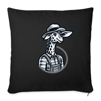 Cute Giraffe Farmer - Sofa pillowcase 17,3'' x 17,3'' (45 x 45 cm) - black - Front