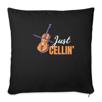 Just Cellin' Funny Cellist Music Orchestra - Sofa pillowcase 17,3'' x 17,3'' (45 x 45 cm) - black - Front