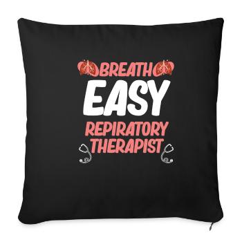 Breath Easy Respiratory Therapist Asthma Pulmonology - Sofa pillowcase 17,3'' x 17,3'' (45 x 45 cm) - black - Front