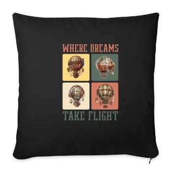Balloon - Sofa pillowcase 17,3'' x 17,3'' (45 x 45 cm) - black - Front