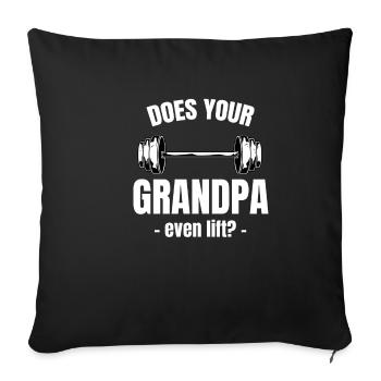 Est-ce que votre grand-père soulève des poids ? Musculation dynamophilie - Housse de coussin décorative 45 x 45 cm - noir - Devant