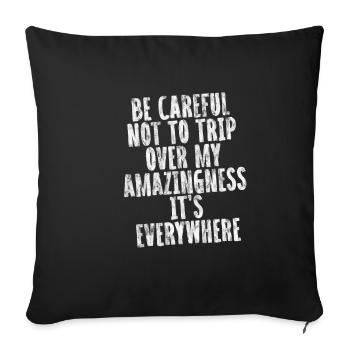 Fais attention à ne pas trébucher sur mon étonnement 3 - Housse de coussin décorative 45 x 45 cm - noir - Devant