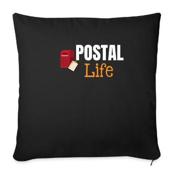 Postal Life Funny Worker Postman Postman - Sofa pillowcase 17,3'' x 17,3'' (45 x 45 cm) - black - Front