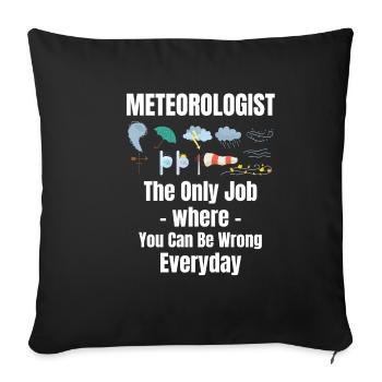 Météorologue : le seul métier qui vous oblige à - Housse de coussin décorative 45 x 45 cm - noir - Devant