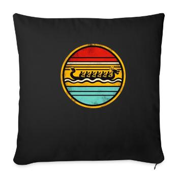 Dragon Boat 5 - Sofa pillowcase 17,3'' x 17,3'' (45 x 45 cm) - black - Front