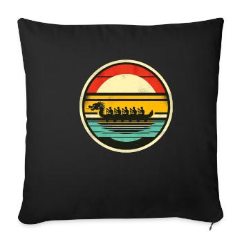Dragon Boat 3 - Sofa pillowcase 17,3'' x 17,3'' (45 x 45 cm) - black - Front