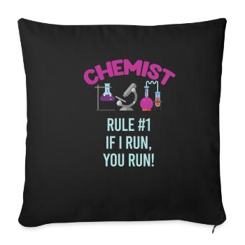 Apothecary rule #1 When I run, you run! - Sofa pillowcase 17,3'' x 17,3'' (45 x 45 cm) - black - Front