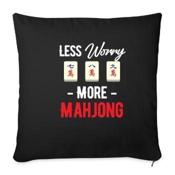 Moins de politique, plus de jeux de mahjong, - Housse de coussin décorative 45 x 45 cm - noir - Devant