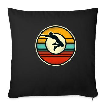 Long Jump - Sofa pillowcase 17,3'' x 17,3'' (45 x 45 cm) - black - Front