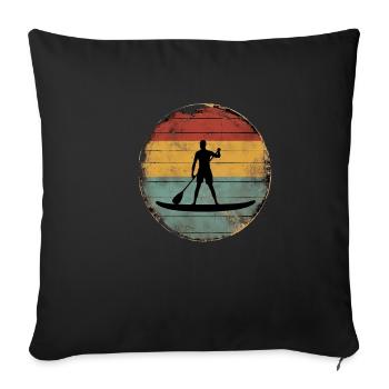Standup Paddle - Housse de coussin décorative 45 x 45 cm - noir - Devant