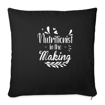 Nutritionist-to-be Registered - Sofa pillowcase 17,3'' x 17,3'' (45 x 45 cm) - black - Front