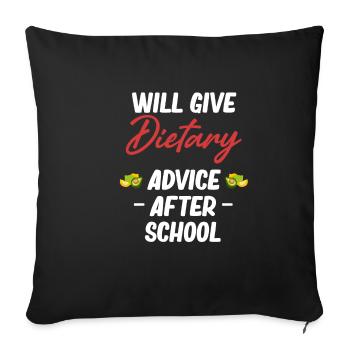 Will give nutrition tips after school - Sofa pillowcase 17,3'' x 17,3'' (45 x 45 cm) - black - Front