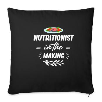 Nutritionist-to-be Registered - Sofa pillowcase 17,3'' x 17,3'' (45 x 45 cm) - black - Front