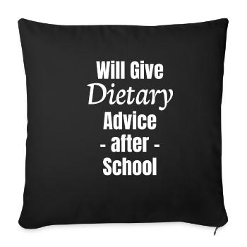 Will give nutrition tips after school - Sofa pillowcase 17,3'' x 17,3'' (45 x 45 cm) - black - Front