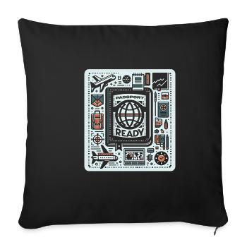 Passport Ready 5 - Sofa pillowcase 17,3'' x 17,3'' (45 x 45 cm) - black - Front