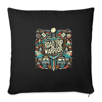 Road Trip Guerrier 10 - Housse de coussin décorative 45 x 45 cm - noir - Devant