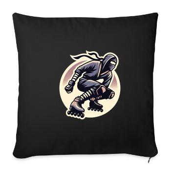 Patins à roues alignées Ninja 9 - Housse de coussin décorative 45 x 45 cm - noir - Devant