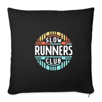 Slow Runners Club 7 - Sofakissenbezug 45 x 45 cm - Schwarz - Vorne