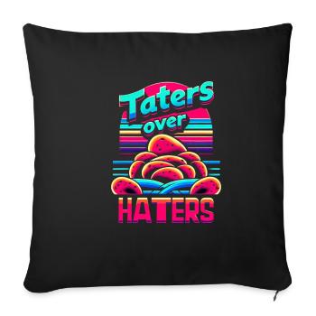 Taters sur les haineux 23 - Housse de coussin décorative 45 x 45 cm - noir - Devant