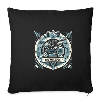 Yard Work Expert 19 - Sofa pillowcase 17,3'' x 17,3'' (45 x 45 cm) - black - Front