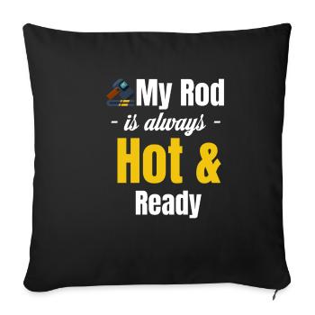 My staff is always hot and ready. Jollier - Sofa pillowcase 17,3'' x 17,3'' (45 x 45 cm) - black - Front