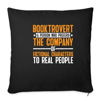 Booktrovert Definition Description 8 - Sofa pillowcase 17,3'' x 17,3'' (45 x 45 cm) - black - Front