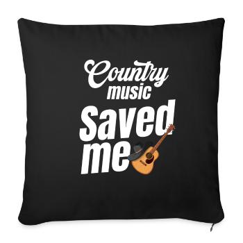 La musique country m’a sauvé amant - Housse de coussin décorative 45 x 45 cm - noir - Devant