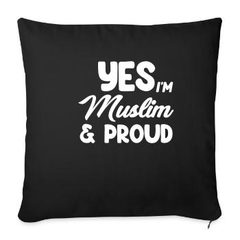 Oui, je suis musulman et fier d’être un Kareem arabe - Housse de coussin décorative 45 x 45 cm - noir - Devant