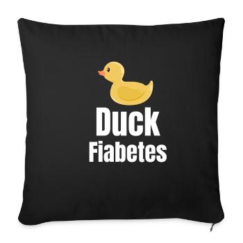 Duck Fiabetes Funny Diabetes Mellitus - Sofa pillowcase 17,3'' x 17,3'' (45 x 45 cm) - black - Front