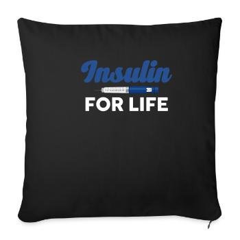 L’insuline pour la vie Diabète sucré - Housse de coussin décorative 45 x 45 cm - noir - Devant