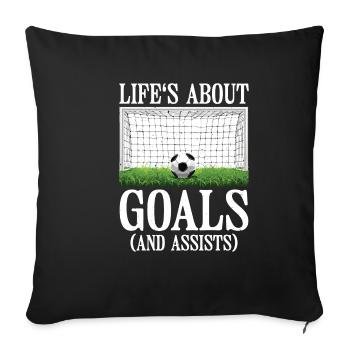 La vie est une question d'objectifs (et d'aides) 6 - Housse de coussin décorative 45 x 45 cm - noir - Devant