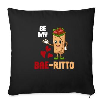 Be My Bae-ritto Burrito Margarita mexicaine - Housse de coussin décorative 45 x 45 cm - noir - Devant