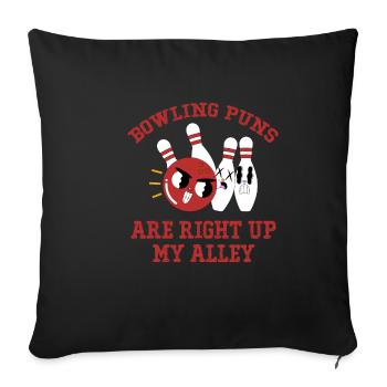 Bowling puns are just right for - Sofa pillowcase 17,3'' x 17,3'' (45 x 45 cm) - black - Front