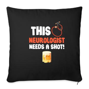 Je suis médecin du cerveau et j’aime m’amuser - Housse de coussin décorative 45 x 45 cm - noir - Devant