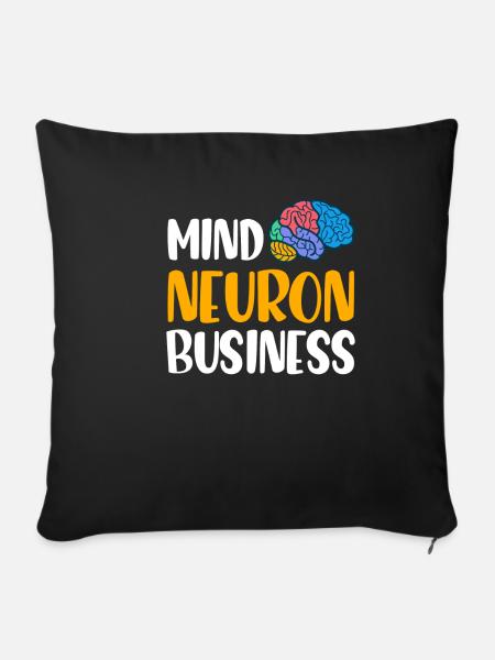 Mind Neuron Business Lustiger Neurodoktor - Sofakissenbezug 45 x 45 cm - Schwarz