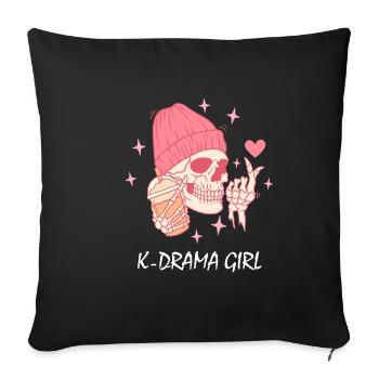 K-Drama Liebhaber Lustig KDrama Mama - Sofakissenbezug 45 x 45 cm - Schwarz - Vorne