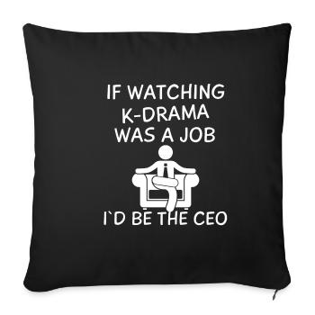 K-Drama Lover Funny KDrama Mom - Sofa pillowcase 17,3'' x 17,3'' (45 x 45 cm) - black - Front