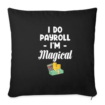 Salaire et traitement Je fais de la paie - Housse de coussin décorative 45 x 45 cm - noir - Devant