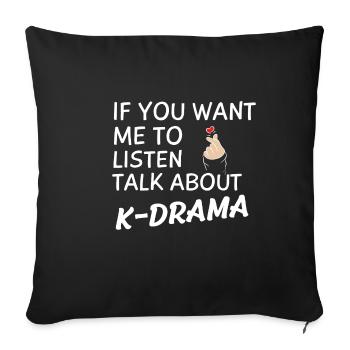 K-Drama Liebhaber Lustig KDrama Mutter - Sofakissenbezug 45 x 45 cm - Schwarz - Vorne