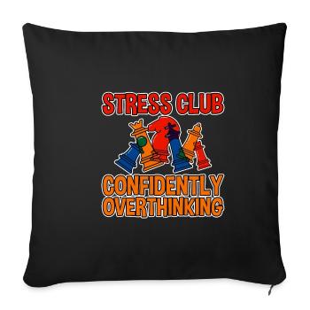 Stress Club, Confidently Overthinking 2 - Sofa pillowcase 17,3'' x 17,3'' (45 x 45 cm) - black - Front