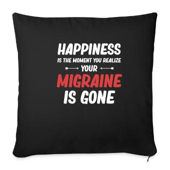 Le bonheur, c’est le moment où l’on se rend compte que - Housse de coussin décorative 45 x 45 cm - noir - Devant